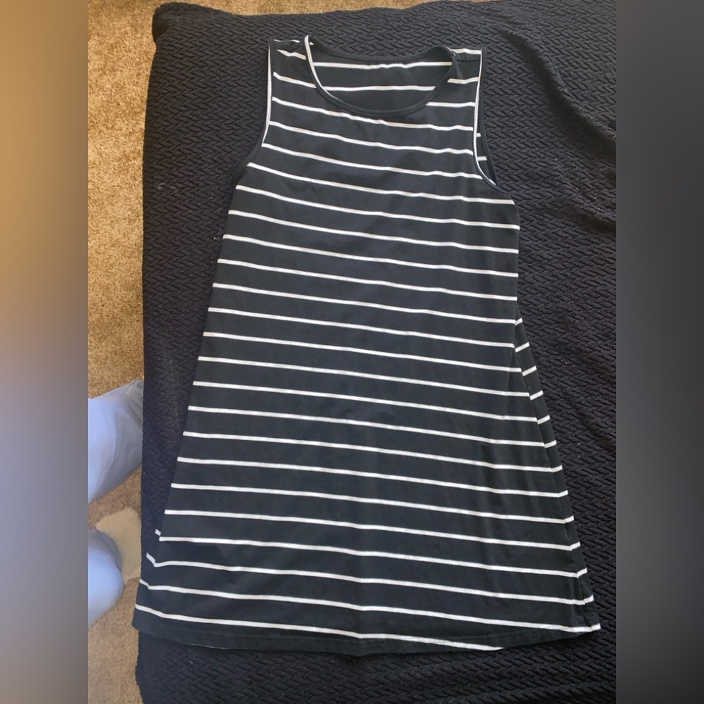 SHEIN Black and White Striped Mini Dress
